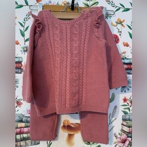 Carter's Little Planet 18m Organic knit ruffled long sleeve and pants set